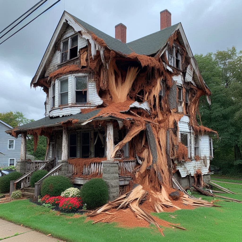 Signs Your Plaistow Home Needs a Tree Inspection Damaged tree on an Plaistow home showing signs of disease and decay